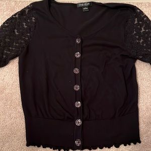 August Silk Ladies Black Sweater Sz L